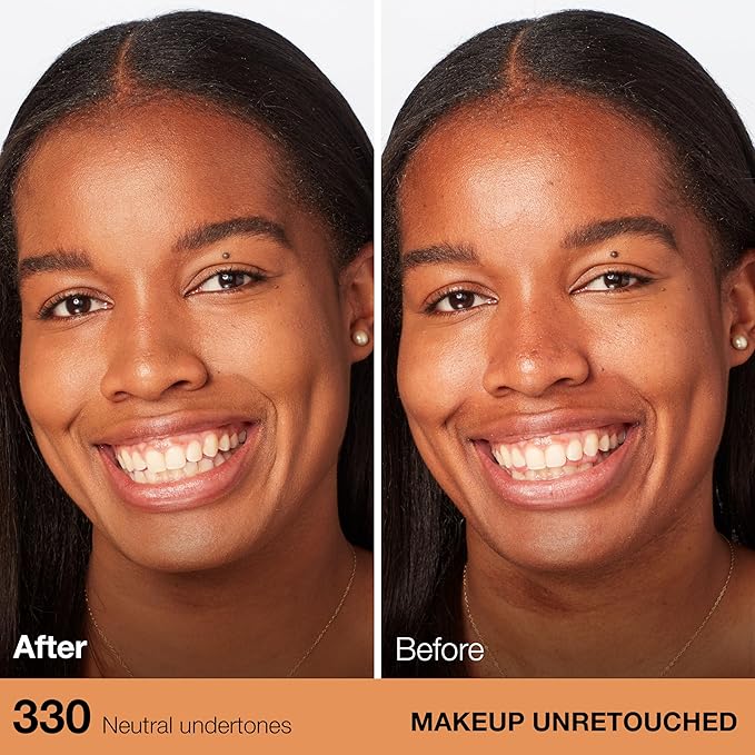 Maybelline New York Fit Me Dewy + Smooth Foundation, 330 Toffee, 1 Fl. Oz (Pack of 1) (Packaging May Vary)