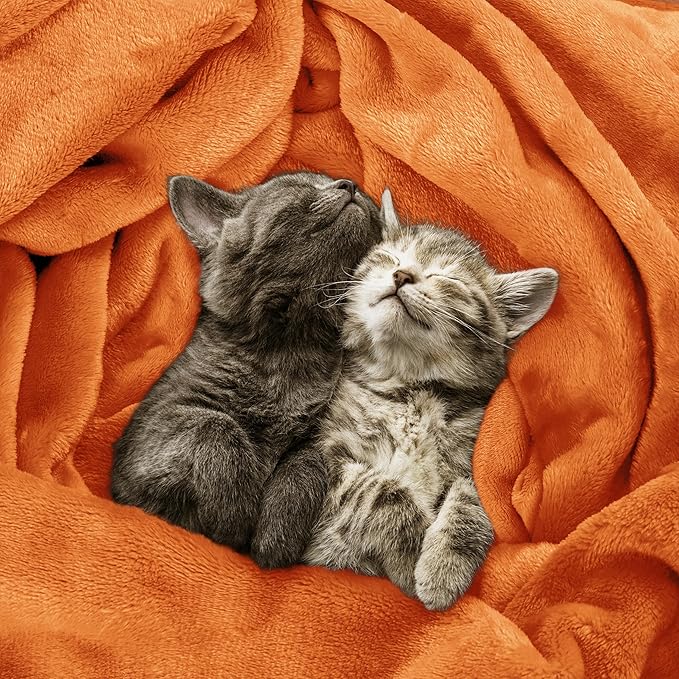 Utopia Bedding Soft Fleece Bed Blanket Throw Size Burnt Orange (50x60 Inch) | Microfiber Plush Warm Lightweight Breathable Cozy Blanket Anti-Static, All Season Use, Gift for Women and Men