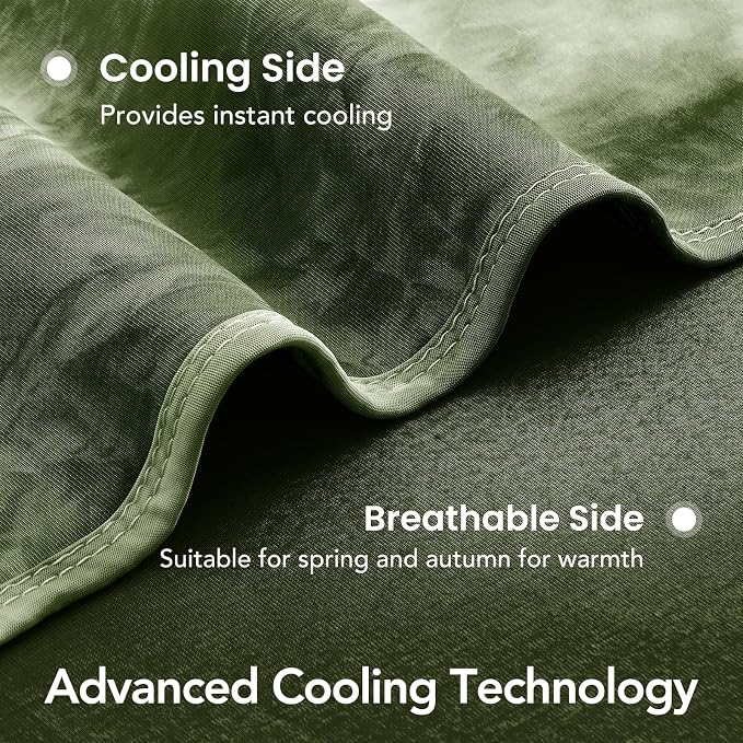 Cooling Blanket Queen Size 80"x88" for Hot Sleepers | Cold Summer Soft Blanket for Bed Couch and Travel Absorbs Heat Q-Max>0.35 Cool Lightweight Throw for Night Sweats Menopause