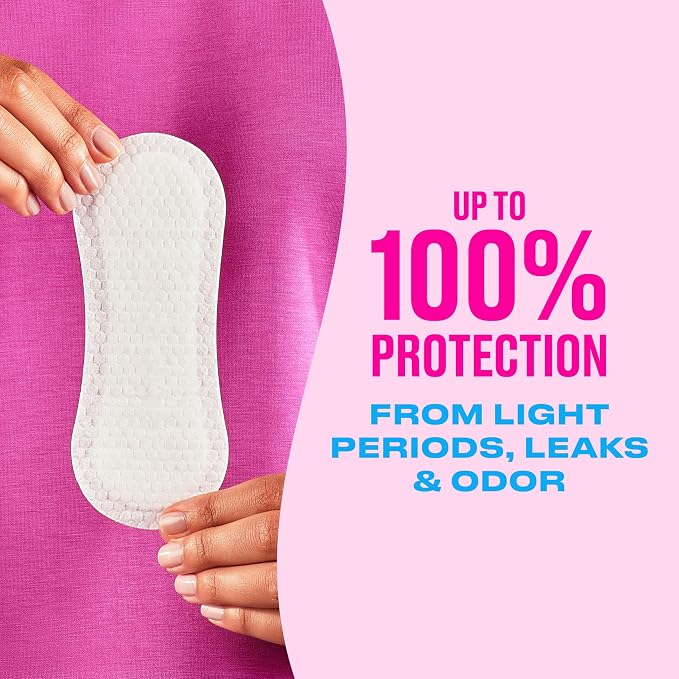 Carefree Panty Liners for Women, Regular, Wrapped, Unscented, 54ct