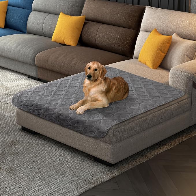 Waterproof Couch Cover for Dogs - Washable Pets Furniture Protector | TPU Leak-Proof Liner, Lightweight & Reversible, Fits Chair, Sofa, Bed, 40" x 50" , Lightgrey/Darkgrey