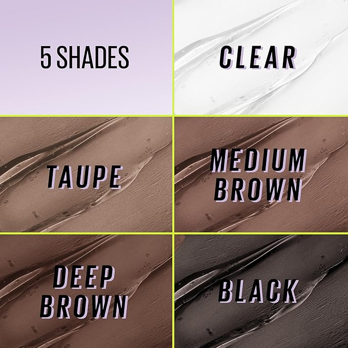 Maybelline Super Lock Brow Glue Eyebrow Gel, Lightweight and Waterproof Tinted Brow Gel For Up To 24HR Hold, Deep Brown, 1 Count