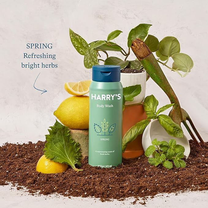 Harry's Body Wash Shower Gel for Men - Spring Scent - (3 Pack) 16 fl oz - Cleanses Skin During the Shower - No Parabens, Sulfates, or Dyes