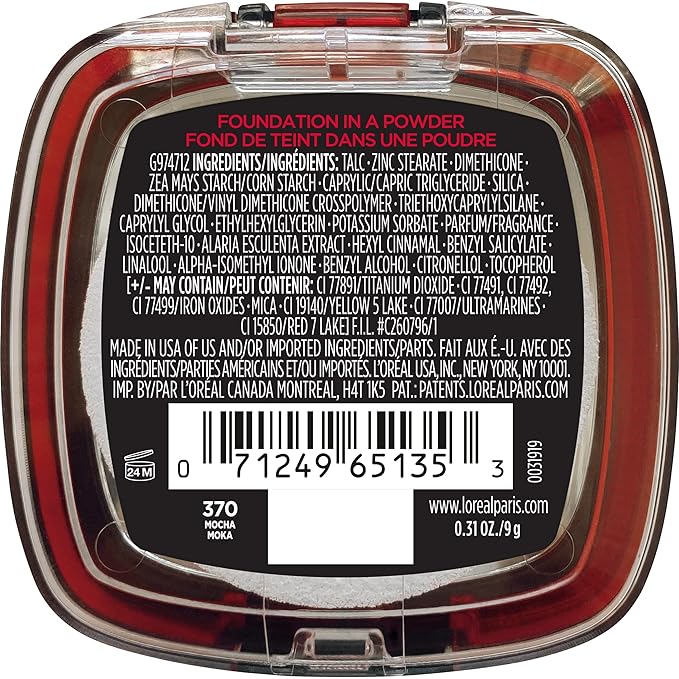 L'Oreal Paris Makeup Infallible Fresh Wear Foundation in a Powder, Up to 24H Wear, Waterproof, Mocha, 0.31 oz.