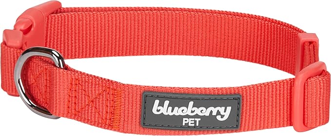 Blueberry Pet Bold Polka Dots Vivid Red Cotton Blend Neckerchief Scarf Bandana Adjustable Dog Collar, Medium, Neck 14.5"-20"