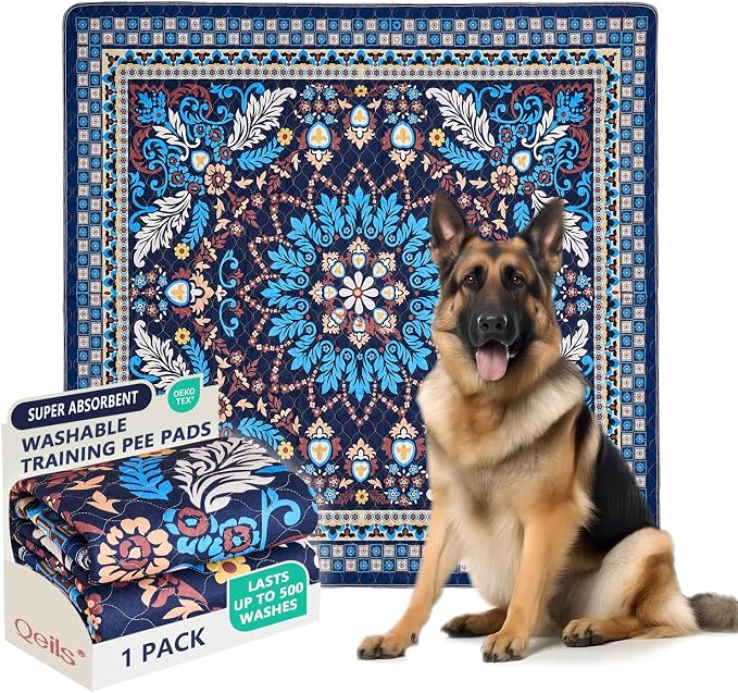 Washable Pee Pads, Super Absorbent Puppy Pads, 2 Pack 72"x72" | Reusable Dog Training Pads, Leakproof With Waterproof Non-Slip Backing For Crates, Floors, Indoor Potty & Furniture
