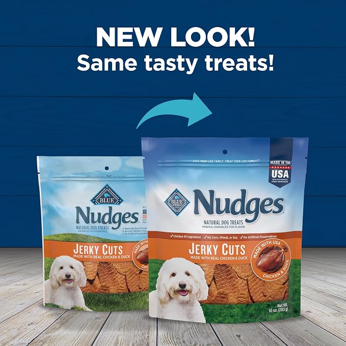 Blue Buffalo Nudges Jerky Cuts Natural Dog Treats, Duck, 10oz (Pack of 6)