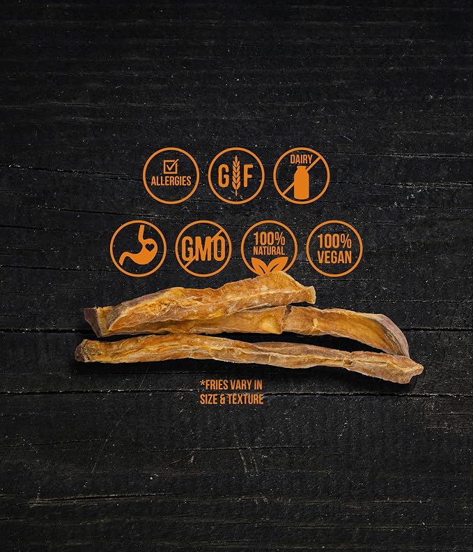 Wholesome Pride Sweet Potato Fries Healthy Dog Treats, 1 Ingredient, 8 oz | No Preservatives, 100% Sweet Potato, Gently Dehydrated, Supports Digestion, No Grain or Gluten, Training & Snacking