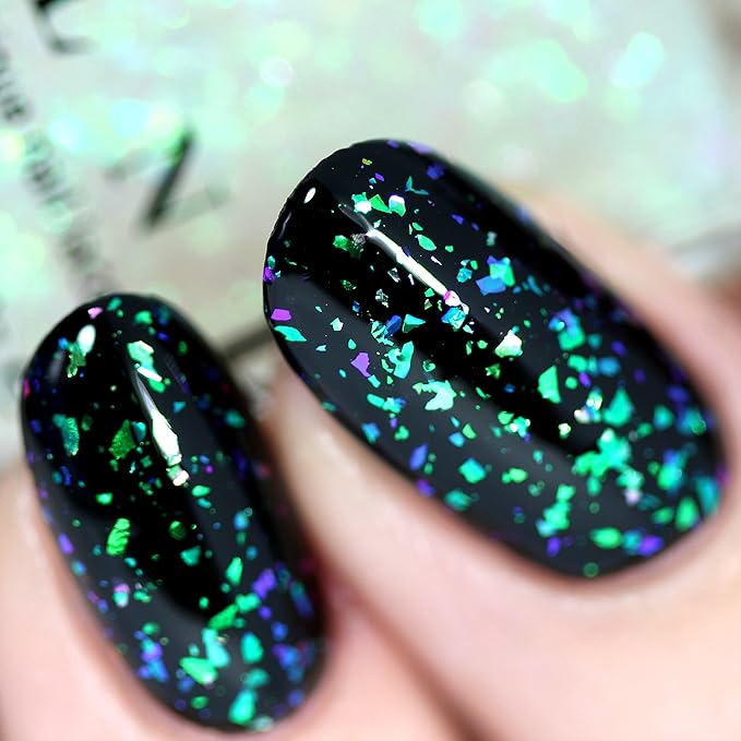 ILNP Imagine That - Green, Blue, Violet Color Shifting Iridescent Flakie Topper Nail Polish