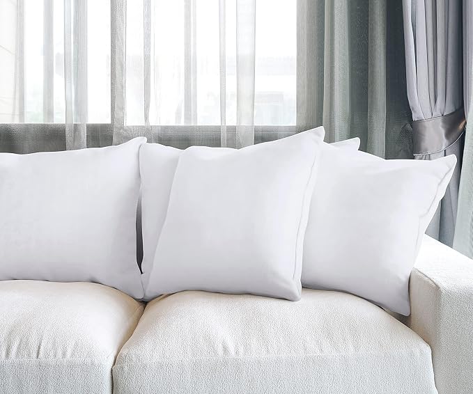 Utopia Bedding Throw Pillows, Decorative 22x22 Pillow Inserts, Set of 4 | Down alternative pillow insert with plush fluffy fill for beds sofas couches and chairs. Suitable for indoor outdoor use.