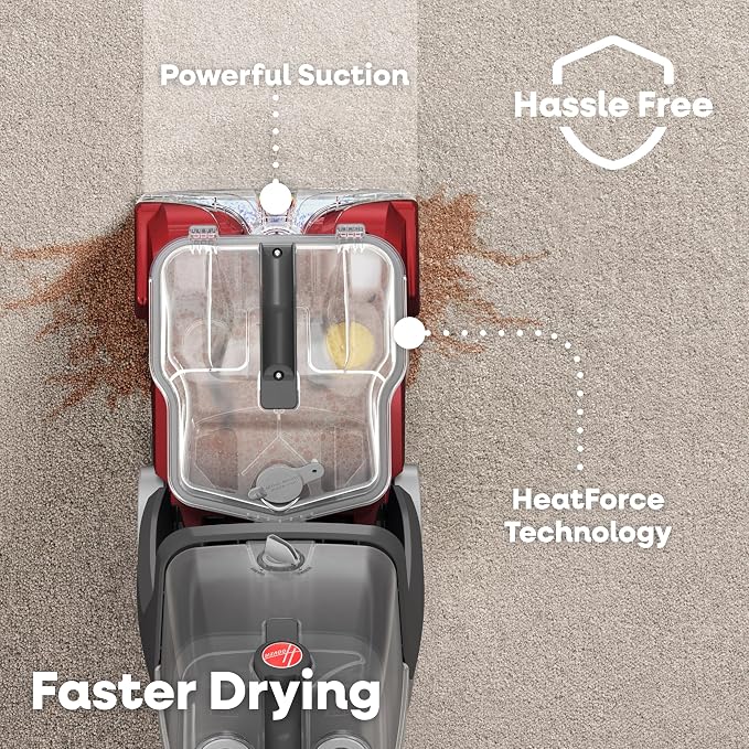 Hoover PowerScrub Deluxe Carpet Cleaner Machine, Pet & Upholstery Tools | Deep Cleaning Carpet Shampooer Machine, SpinScrub Brushes, HeatForce Drying, Pair with Hoover Carpet Cleaner Solution
