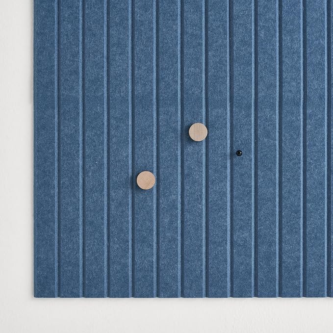 Large Bulletin Board 48x36- Office Wall Organizer to Replace Your Old Cork Boards for Walls for Office Decor -12-Pack Felt Wall Panels to Use in Home Office Decor, Classroom Decor (Slat Blue)