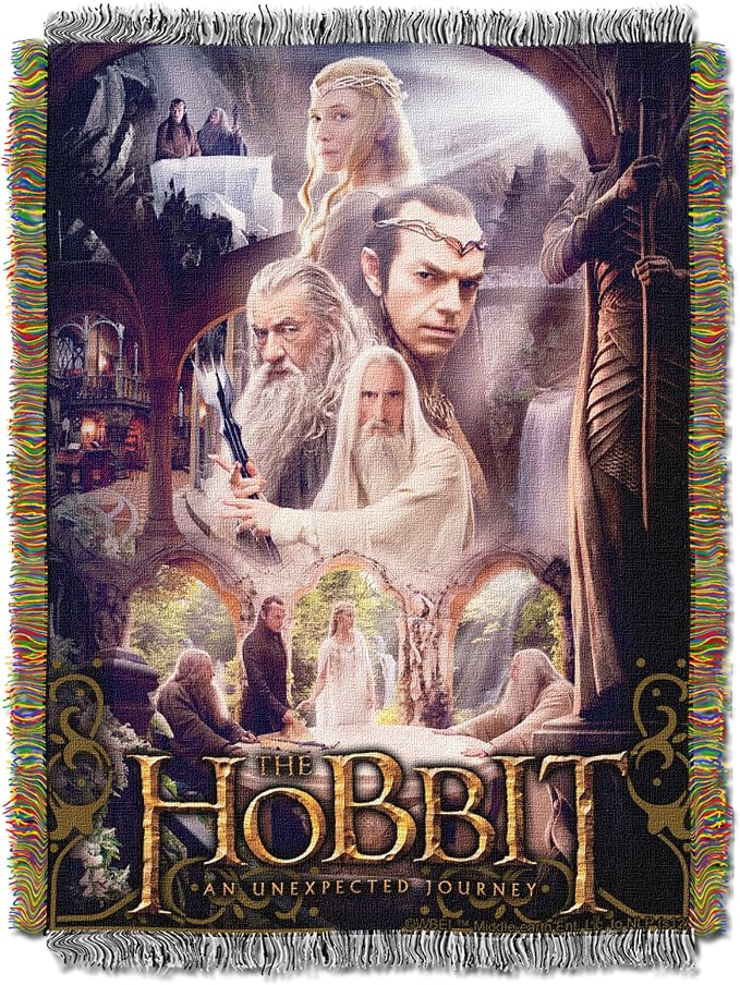 Northwest Lord of The Rings - The Hobbit Woven Tapestry Throw Blanket, 48" x 60", Last House