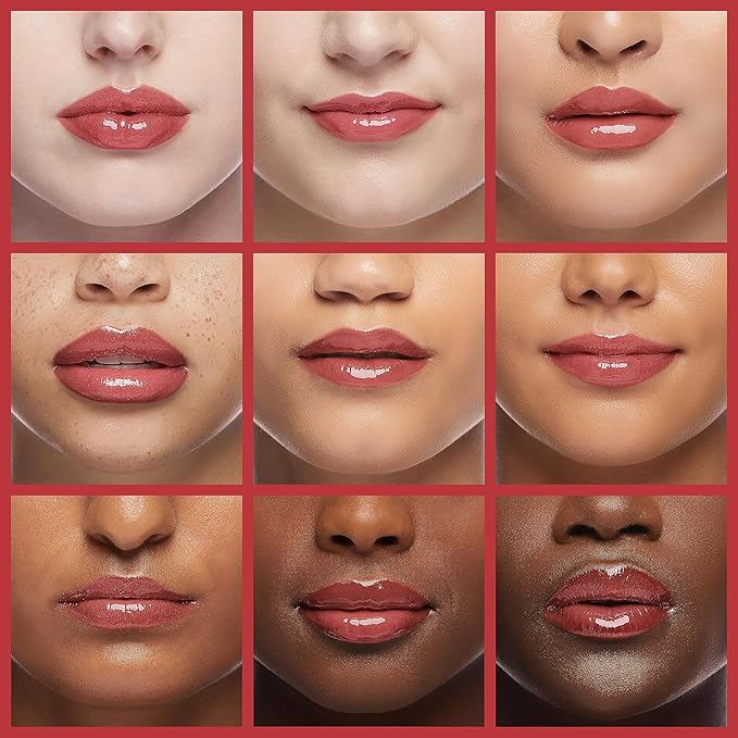 Beauty Glazed Big Brush Head Lip Oil, Ultra-Hydrating & Nourishing, Smooth Glossy Finish Lip Glow Oil, Shiny and Vegan Tinted Lip Gloss, Non-Sticky Formula (105# PASSION)