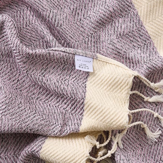 BAY LAUREL Turkish Hand Towel – Pack of 2 | Soft & Absorbent Decorative Towels for Bathroom, Hand, Face, Hair, Gym, Yoga, SPA, Kitchen & Tea | Boho Decor(Blush Pink, Herringbone 15x26 Inches(Set of 2)