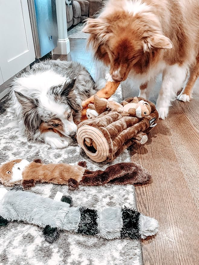 ZippyPaws Burrow Interactive Dog & Puppy Toys for Boredom - Chipmunk Log