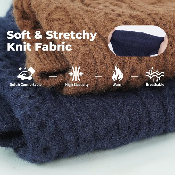 Lelepet Dog Sweater for Medium Dogs Turtleneck Cable Knit Fall Sweatshirt M | Knitted Medium Dog Sweater with Sleeves,Stretchy Warm Pet Winter Outfit,Pullover Cozy Puppy Sweater for Cold Weather (XS-3XL)