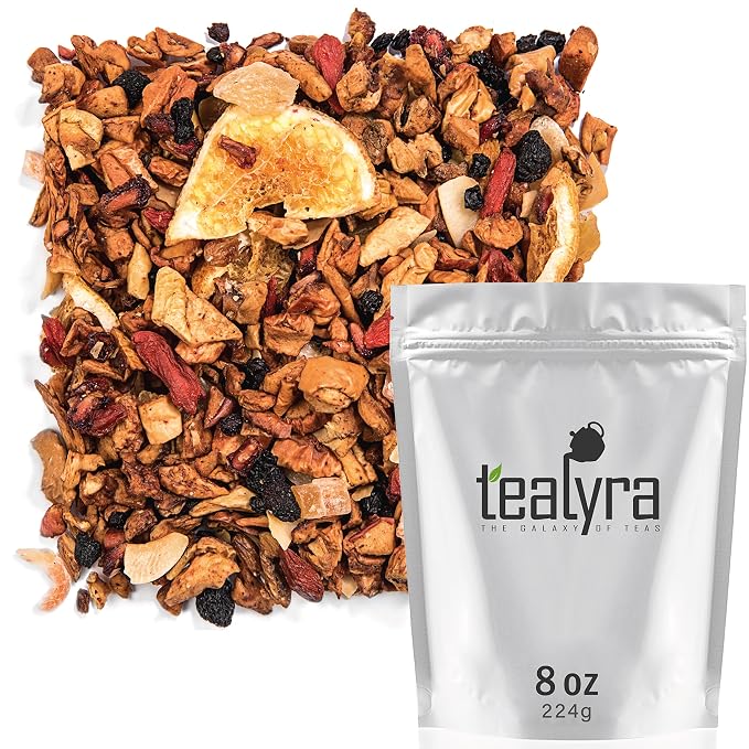 Tealyra - Superfruit Mango - Fruity Herbal Loose Leaf Tea - Goji Berries - Pineapple - Pomegranate - Hot or Iced Drink- Vitamin-Antioxidant-Rich - No Caffeine - 224g (8-ounce)