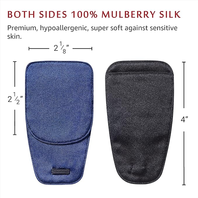 Astropic Large Silk Eye Patch for Adults Kids Big Glasses to Cover Either Eye (Large, Navy Blue)