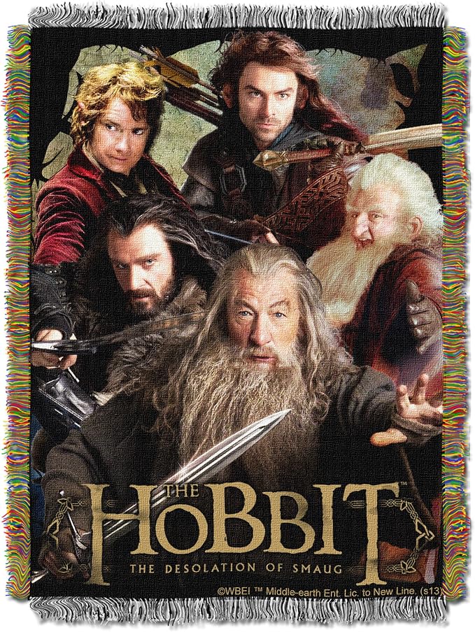 Northwest Lord of The Rings - The Hobbit Woven Tapestry Throw Blanket, 48" x 60", Fighting Company