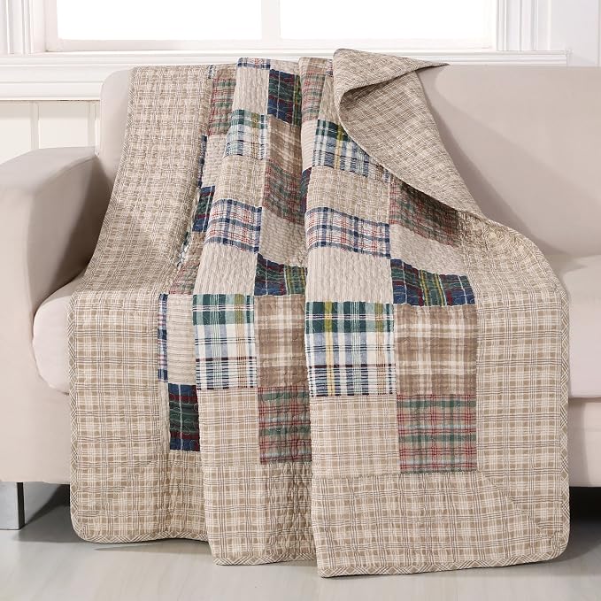 Greenland Home Oxford 100% Cotton Throw Blanket, Tan 50 x 60 in (Pack of 6)