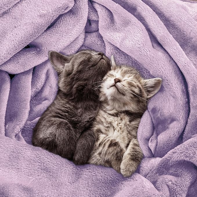 Utopia Bedding Ultra Soft Fleece Bed Blanket King Size Lilac (90x102 Inch) | Microfiber Plush Warm Lightweight Breathable Cozy Blanket Anti-Static, All Season Use, Gift for Women and Men