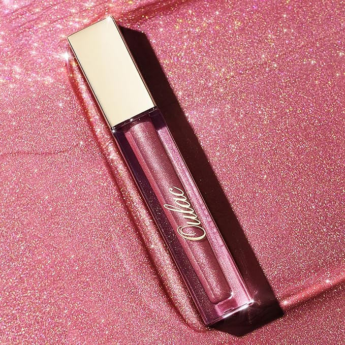 Oulac Pink Shimmer Liquid Lipstick High-Shine Glitter Lip Gloss for Women Shimmer Non-Sticky Glossy Finish Liquid Lipstick Hydrating Lip Gloss Fuller-looking Lip Makeup Vegan & Cruelty-Free 11