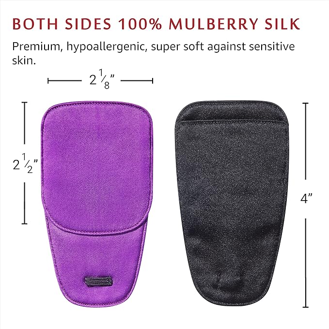 Astropic Large Silk Eye Patch for Adults Kids Big Glasses to Cover Either Eye (Large, Violet)