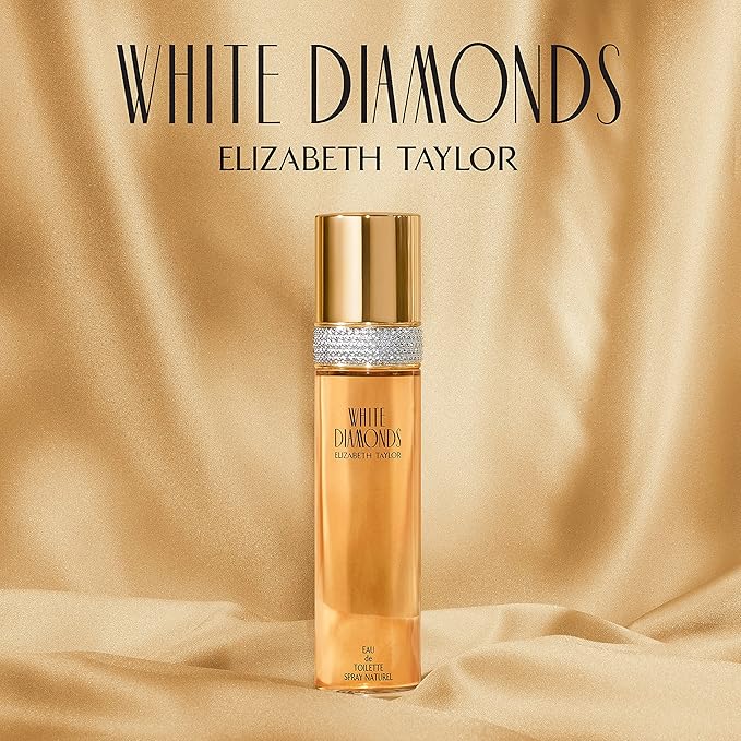 Body Powder for Women by Elizabeth Taylor, White Diamonds, Fragrance with Body Puff, 2.6 Oz