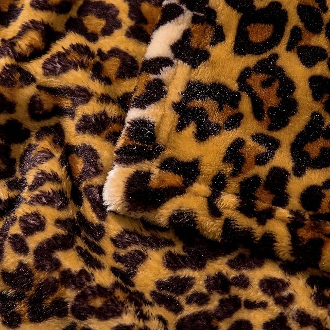 Excervent 3D Leopard Flannel Fleece Twin Blanket, 300 GSM Lightweight Cheetah Blanket for Couch Sofa Bed, Super Soft Cozy Warm Blankets, 60x80 inches, Brown | Big 300 GSM Lightweight Fleece Cheetah Throw Blanket for Couch Sofa Bed, Super Soft Cozy Blan...