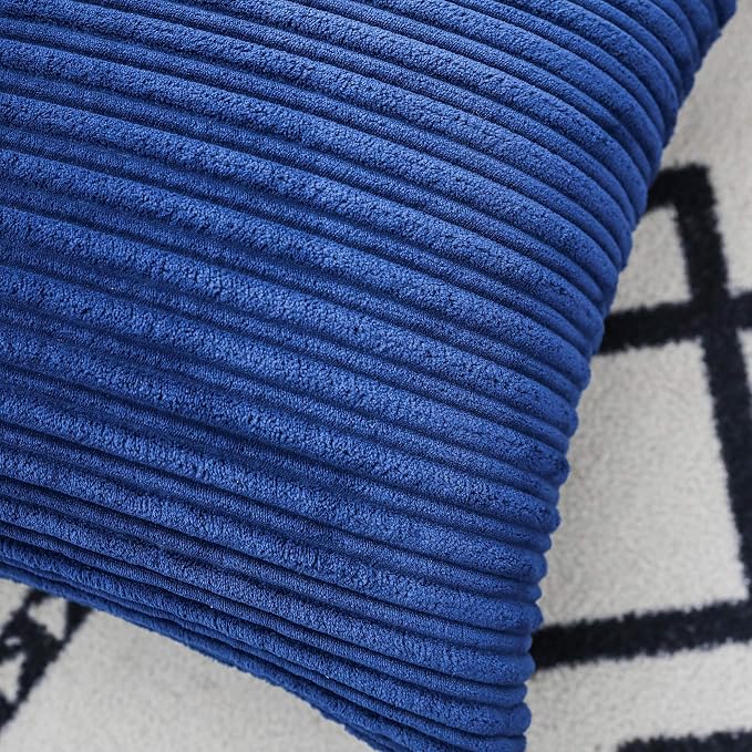 UGS UGASA Pack of 2, Velvet Soft Solid Decorative Throw Pillow Covers Set Cushion Cases Pillowcases for Livingroom/Couch, 18"x18"(45x45cm), Navy Blue