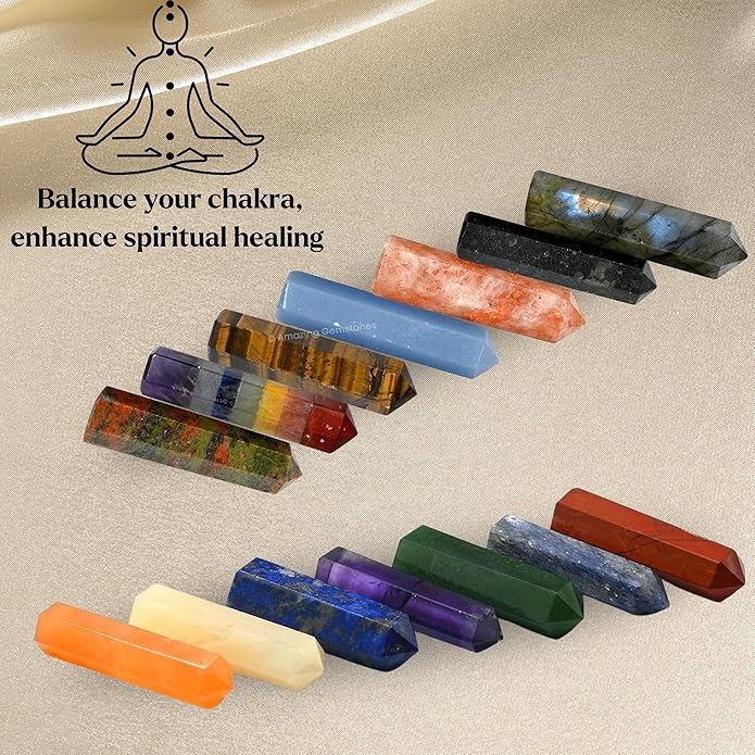 Amazing Gemstone Crystal Points Bulk Healing Crystals & Stones - Premium Single Terminated Healing Wand Point Bulk Crystals for Crafts, Crystal Grid, DIY Work