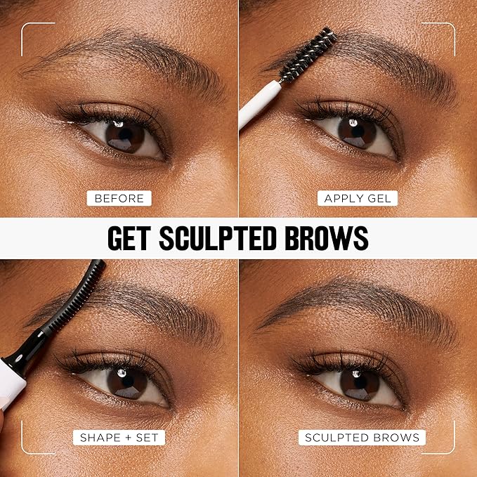 Revlon PhotoReady Lifting Brow Gel, Tinted Eyebrow Lamination with Spoolie Brush, Conditions, Shapes & Defines, 803 Warm Medium Brown, 0.23 fl oz