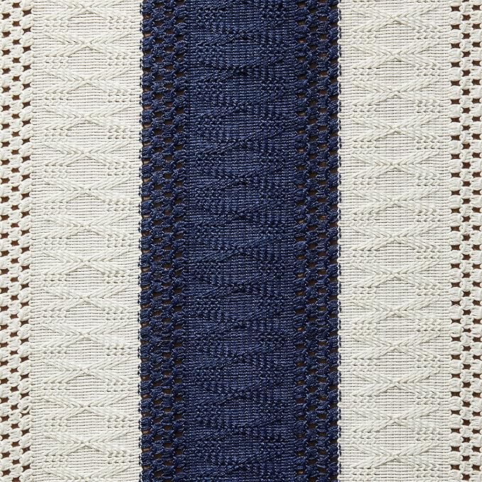 2 Pack Boho Throw Pillow Covers, Contrast Navy Blue 24x24in | Soft Breathable Cotton, Farmhouse Decorative Couch Pillow Cases, Cushion Covers for Sofa Bed Living Room Home Decor