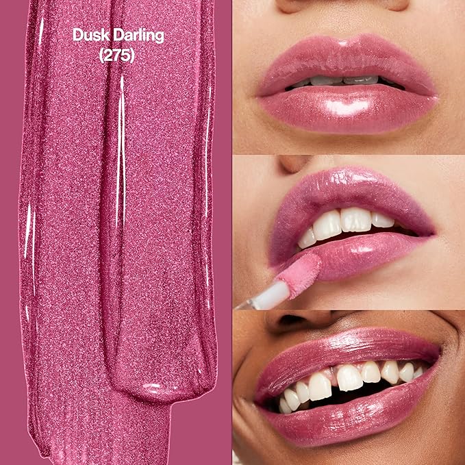 Revlon Super Lustrous Lip Gloss, Non-Sticky, Hydrating, High Shine Finish, 275 Dusk Darling, 0.13 oz