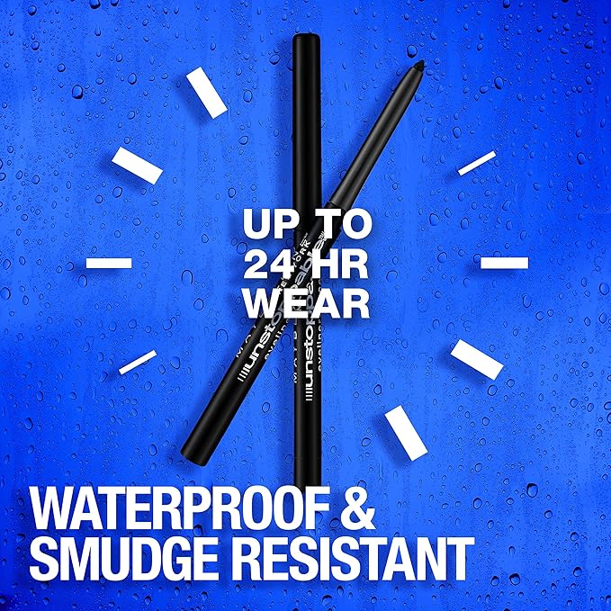 Maybelline Unstoppable Waterproof Mechanical Grey Eyeliner Pencil, Easy to Apply, Smooth Glide, Up to 24 Hour Wear, Pewter, Pack of 2