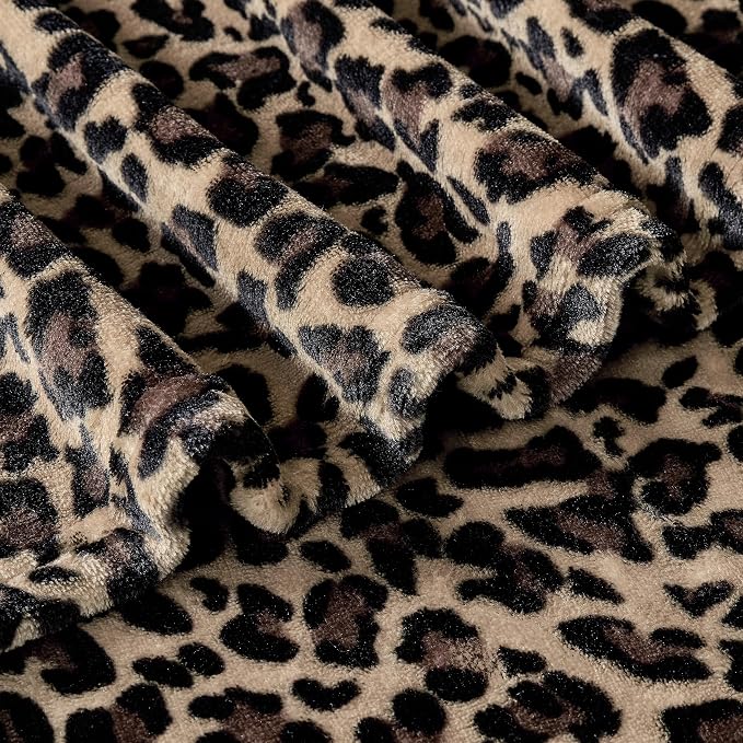 Bnuitland Cheetah Print Blanket, Fleece Leopard Print Blanket Home Decor | Luxury Fuzzy Blanket for Couch Bed, Coloring Blanket for Adult and Kid, Cheetah Room Decor, All Season, Coffee Brown, 50"x60"