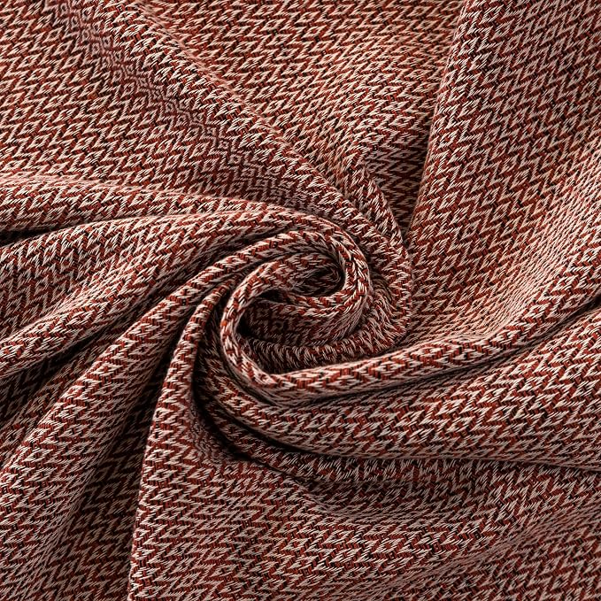 Peshtemania Premium Cotton Boho Blanket |50”x60”| Burnt Orange Fall Throw Blankets for Bed Sofa Couch Outdoor Farmhouse Turkish Throws and Blankets for Sofa Bedroom Picnic Blankets Yoga Blanket