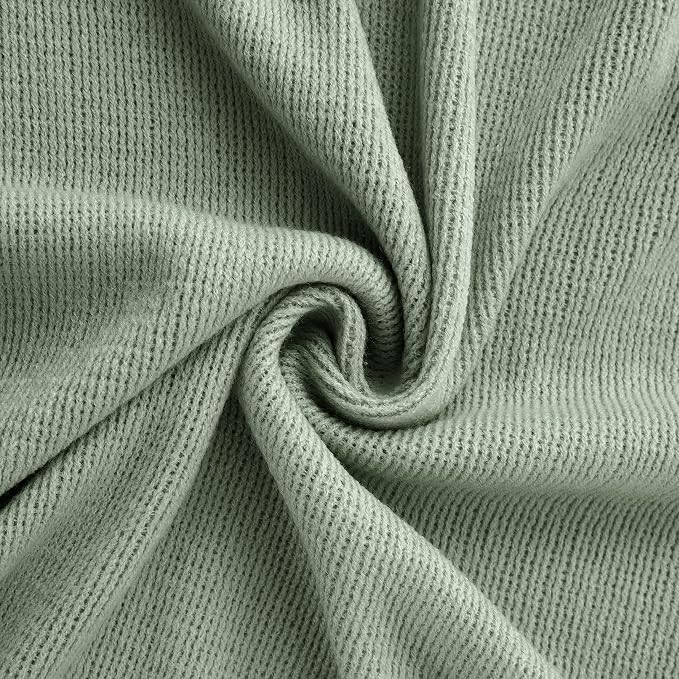 Vonty Sage Green Knitted Throw Blanket with Tassels Fringe, 50x60 Acrylic | Super Soft And Lightweight, Year-Round Cozy Warmth, Farmhouse Decorative Style, Machine Washable, for Couch, Sofa or Bed