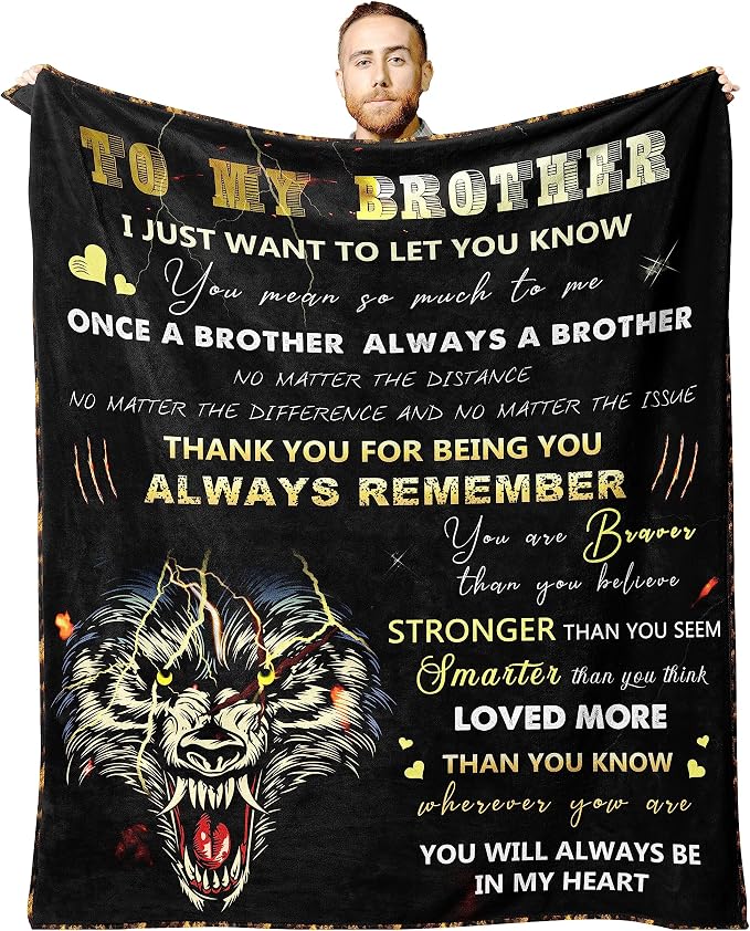 Best Brother Gifts from Sister for Birthday, Big Brother Birthday Gifts for Brother Adult from Sister,Birthday Gifts for Brothers from Sisters, 60"x80" Blanket