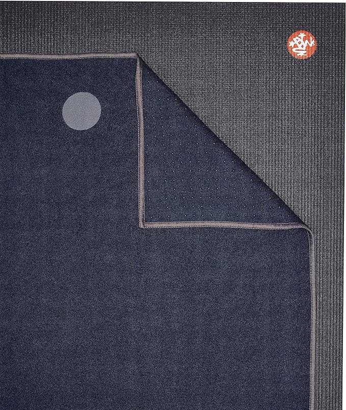 Manduka Yogitoes Hot Yoga Mat Towel - 71" | Moisture Activated Grip | Patented Silicone Nubs | Highly Absorbent, Durable & Easy Care | Made from Recycled Materials | 71 x 24 Inches | Midnight